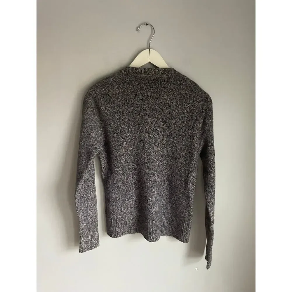 J.Crew Grey Mockneck Sweater - Size Medium Merino Wool Blend Heritage Minimalist